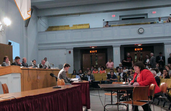 Rep. Colleen Garry (D-Dracut) testified before the Legislature's Judiciary Committee Tuesday on a set of bills that would increase penalties for blocking roadways.