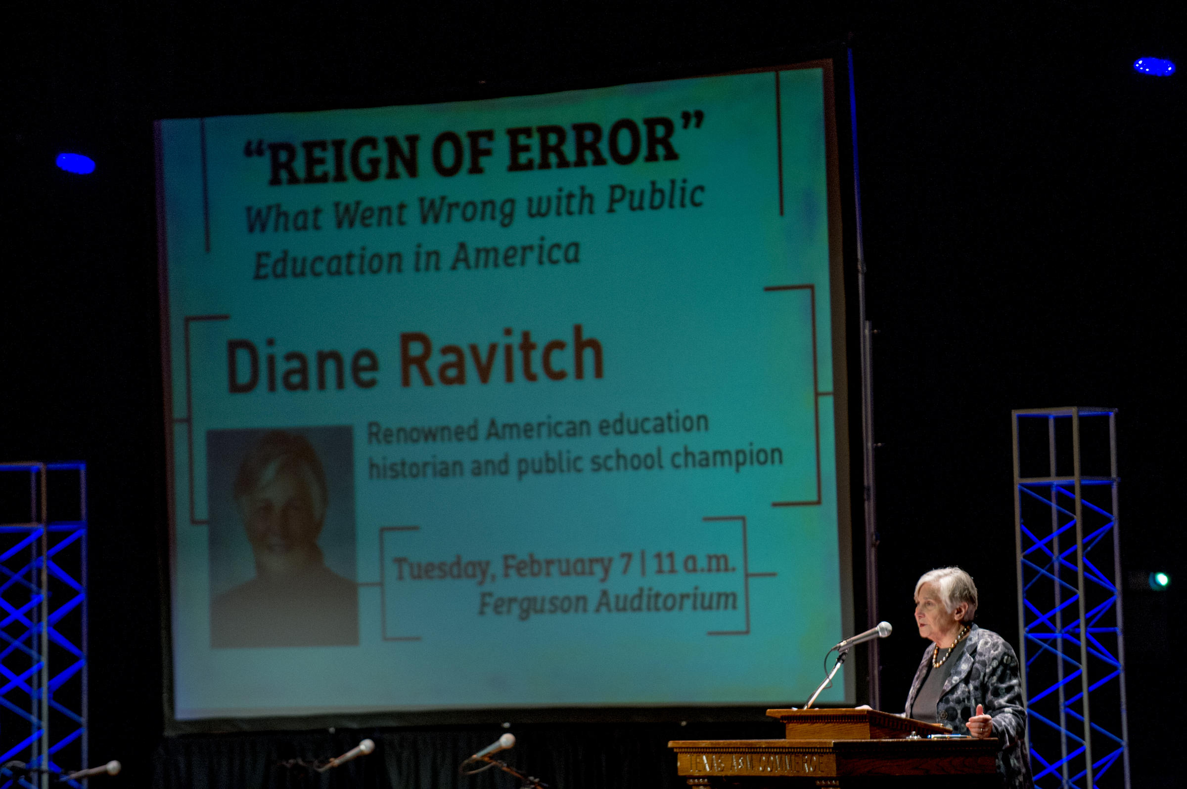 Diane Ravitch at Texas A&M University-Commerce on Feb. 7, 2016.