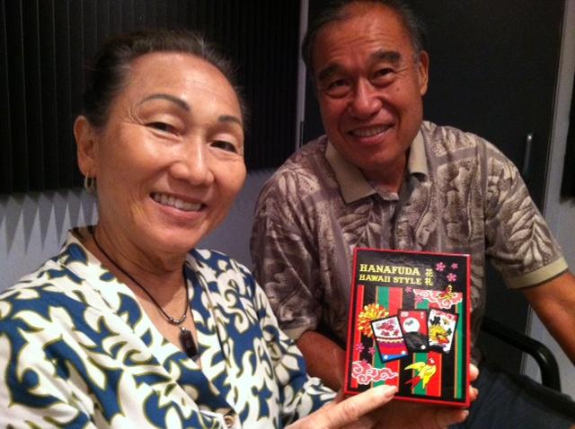 Helen Nakano, head of Hanafuda Hawai&#39;i, and player, Charlie Chong - helen_and_charlie