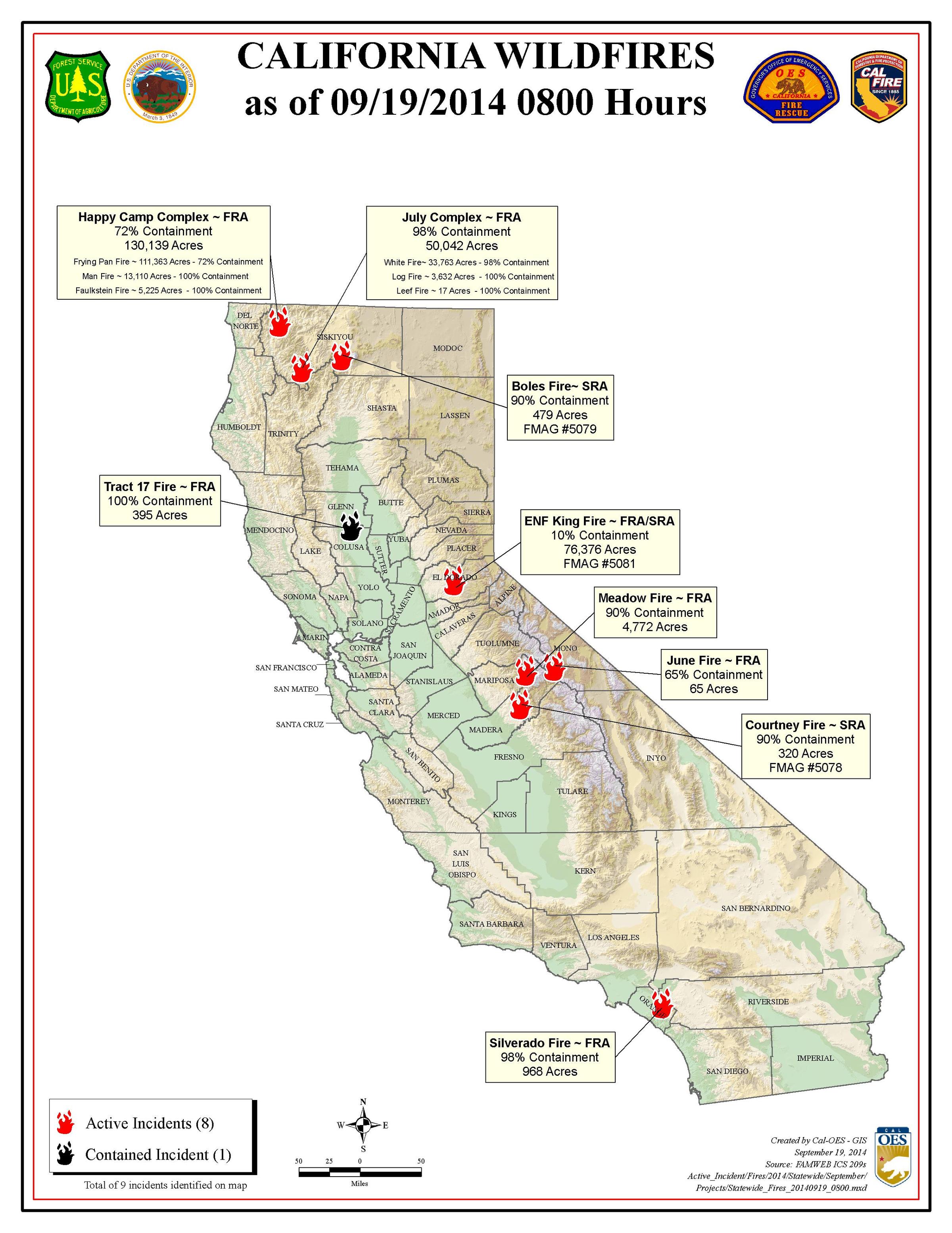map of fire in california