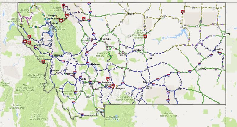 Several highway closure are in effect across western Montana at the time of publication.