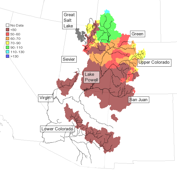 Low Snowpack Aggravates Water Supply Forecasts For Colorado River Basin