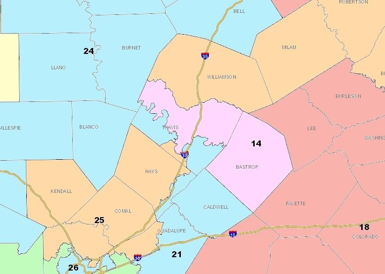 Proposed Senate Map Would Split Travis County In Four Parts KUT