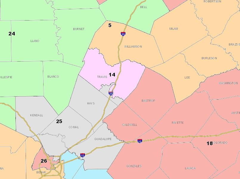Proposed Senate Map Would Split Travis County In Four Parts KUT