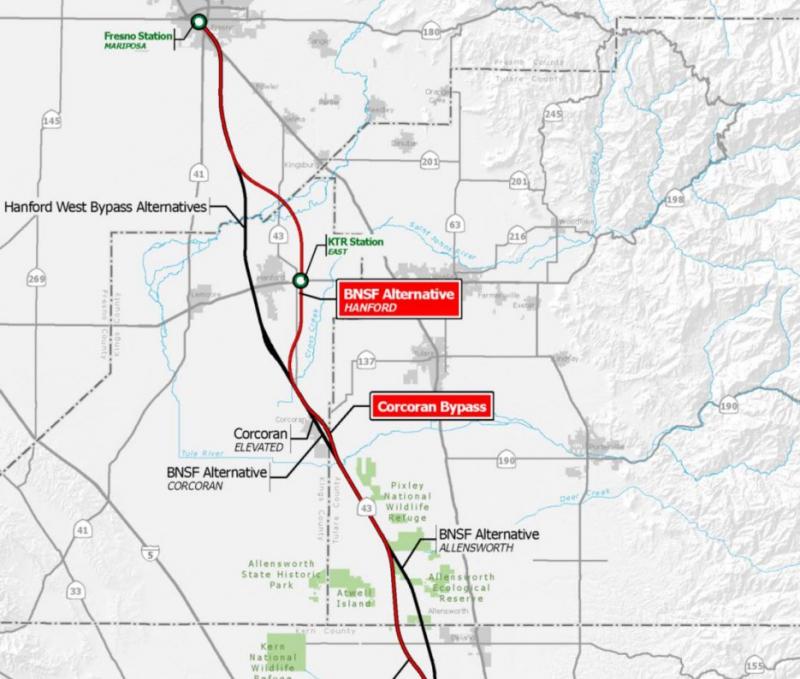 bakersfield high speed rail route