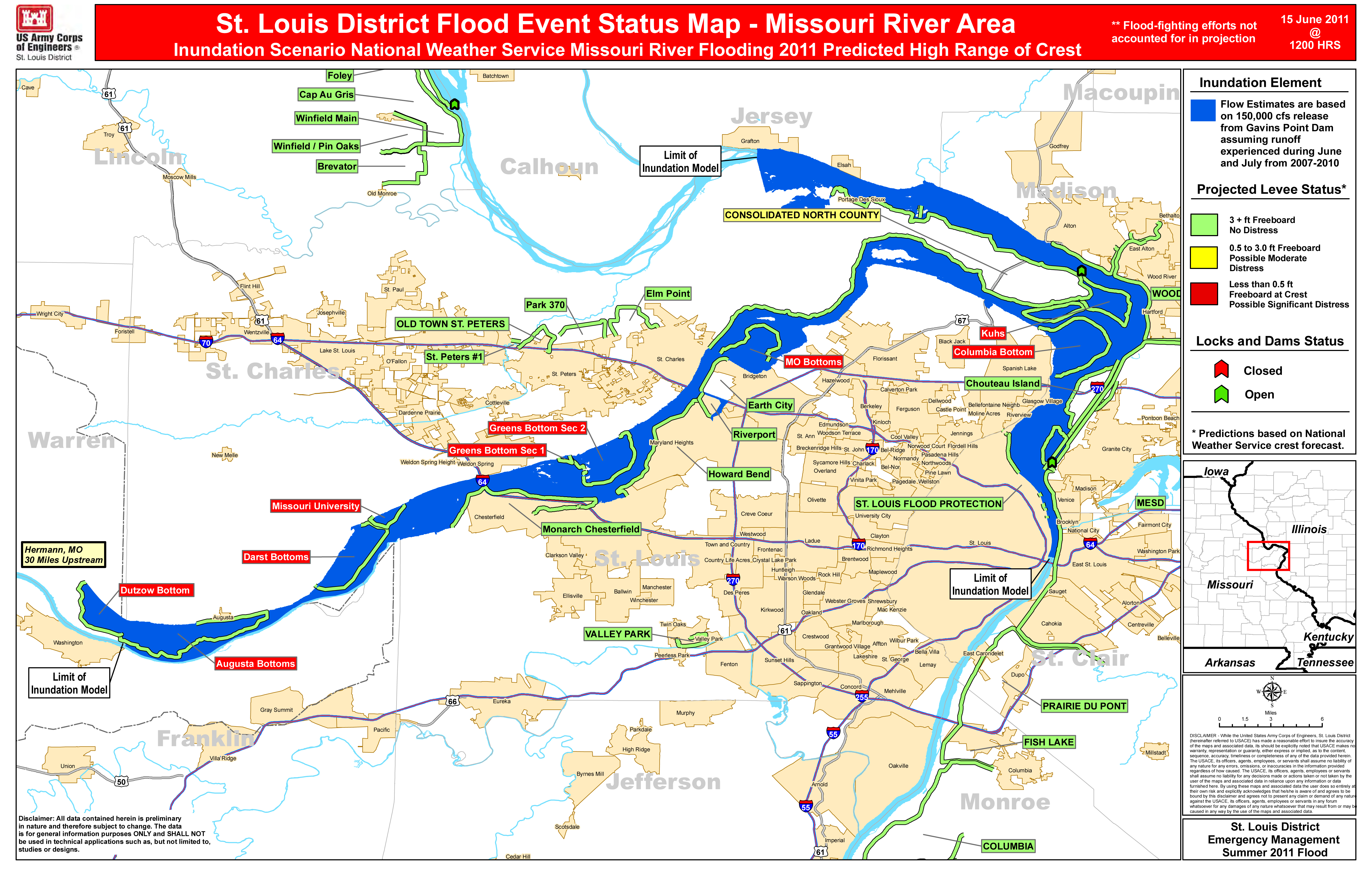 Extent of Missouri River flooding near St. Louis to depend on summer