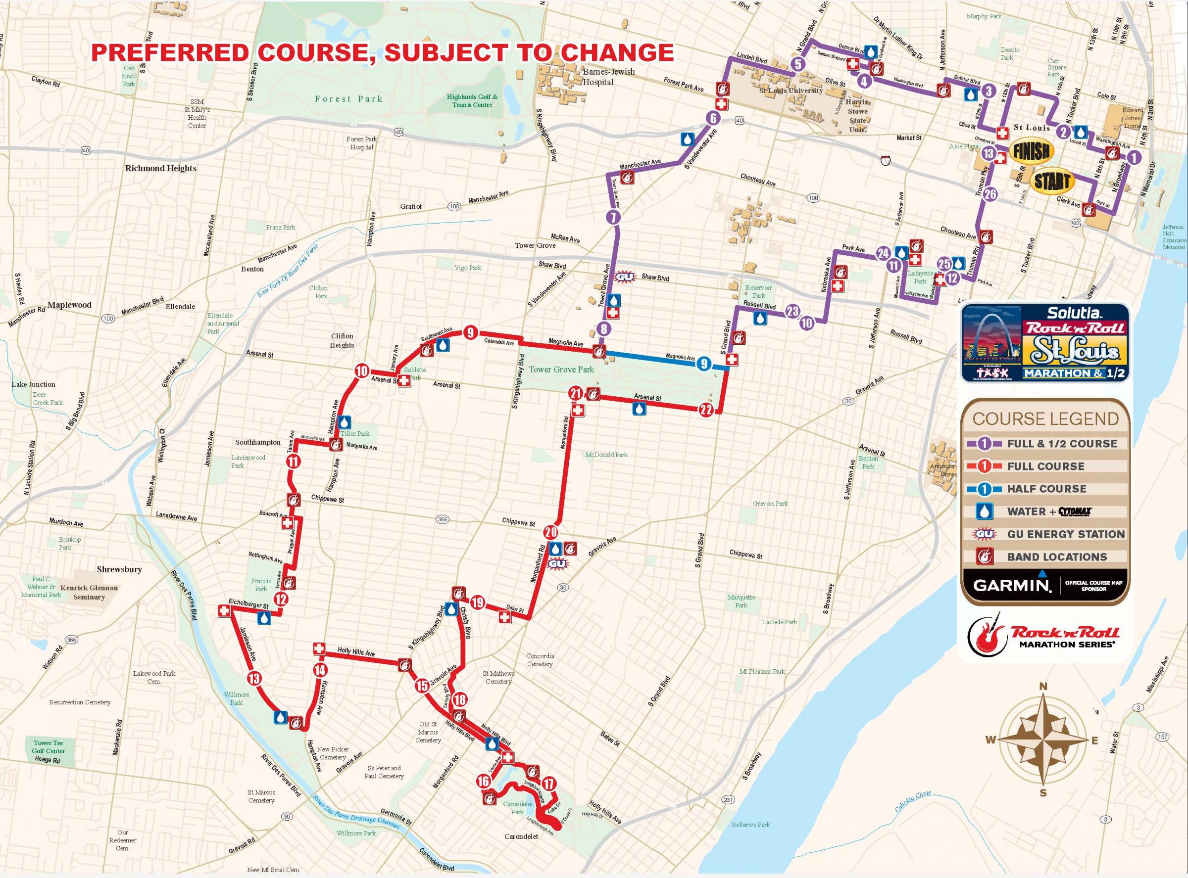 Go St Louis Half Marathon Course Map Paul Smith
