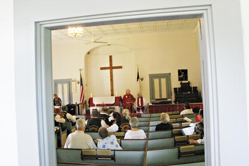 The ceremony took place at the Shelburne Union Church