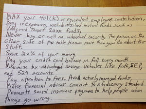 Can The Best Financial Tips Fit On An Index Card?