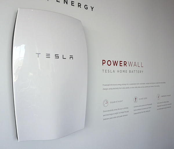 The Powerwall, a battery designed to store electricity from solar panels in average homes.