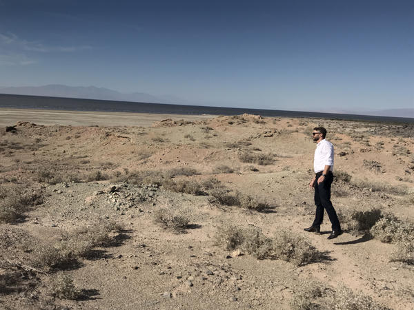 Jason Czapla, principal engineer for Controlled Thermal Resources, surveys the site where the company's Hell's Kitchen Plant will be built.