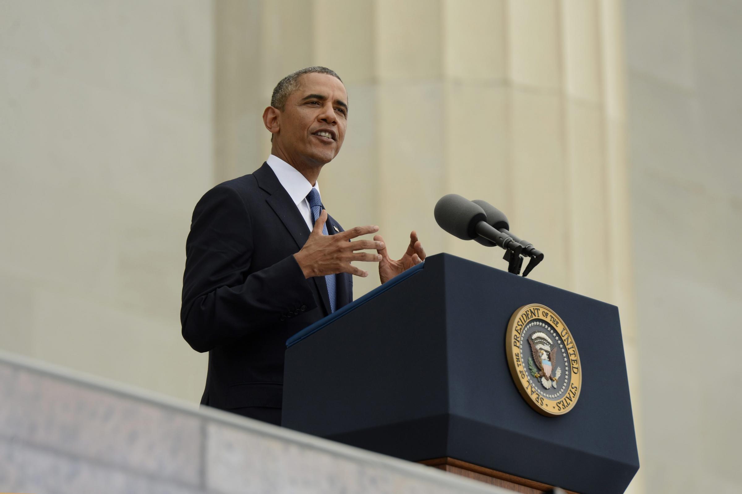 Speaking At The Lincoln Memorial, Obama Assesses 'The Dream' | KUT2400 x 1598