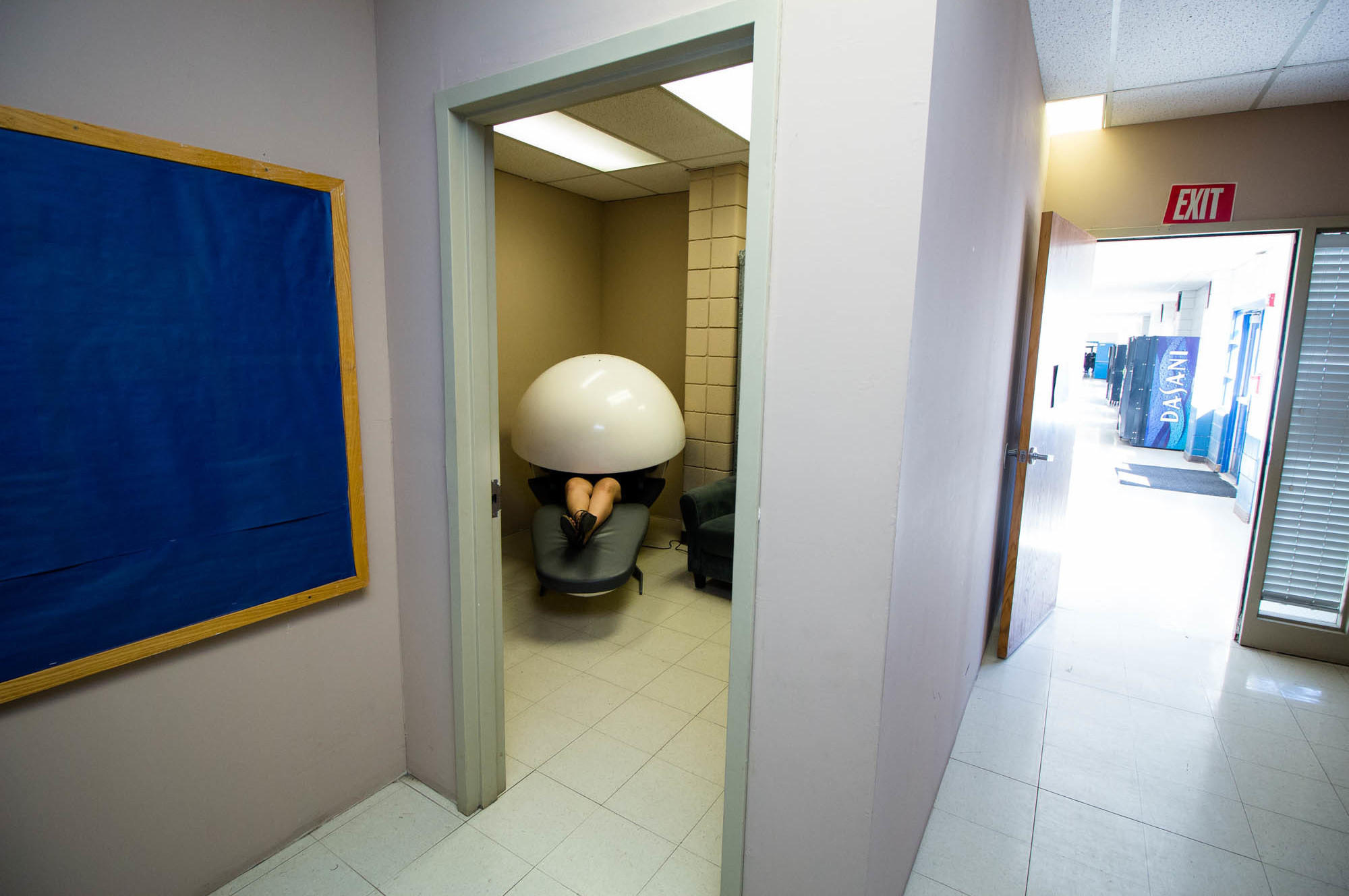 Las Cruces High School has one napping pod, which students use for 20 minutes when they are tired, stressed or angry.
