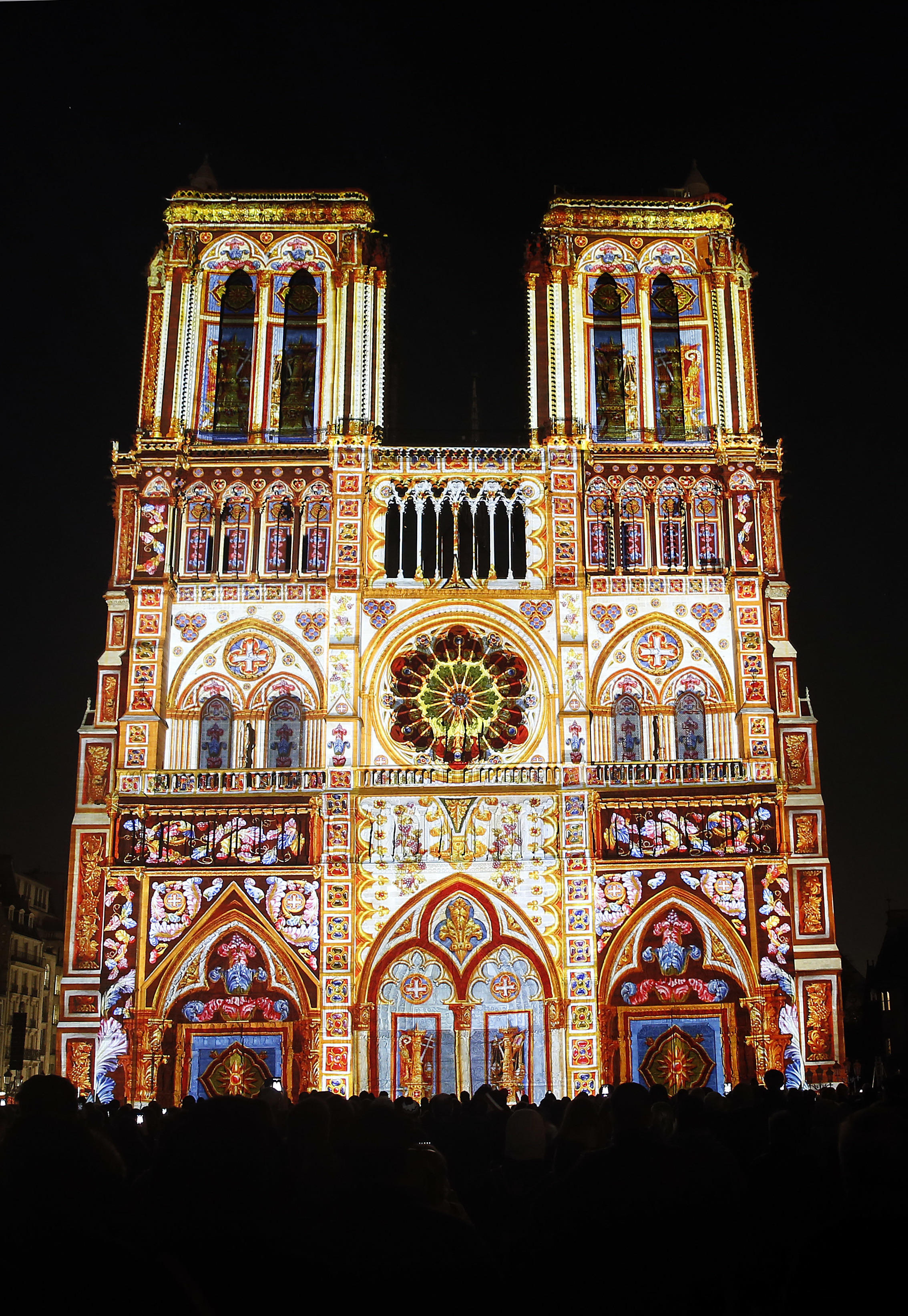 Spectacular Light Show At Notre Dame Cathedral Commemorates World War I