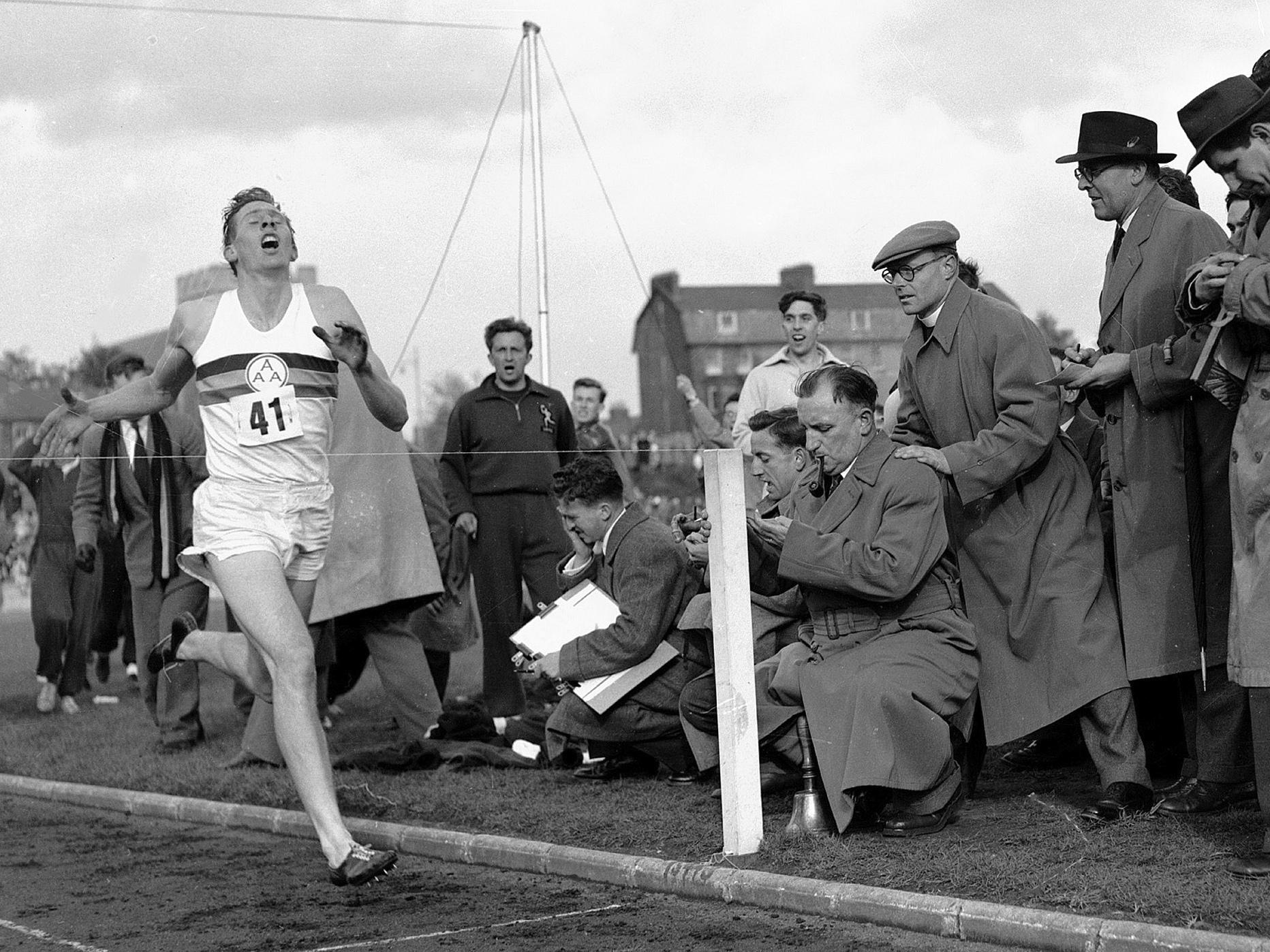 Roger Bannister breaking the four-minute mile