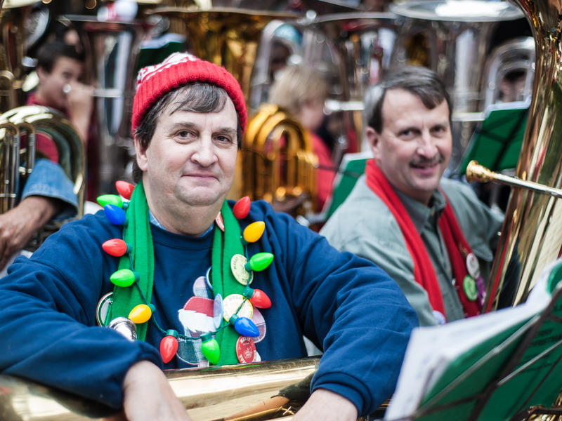 Twins Bob and Tom Waldrop have been performing at Tuba Christmas together for the last 25 years.