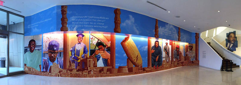 Gaia's #ifTheyGunnedMeDown mural at the National Center for Civil and Human Rights in Atlanta.
