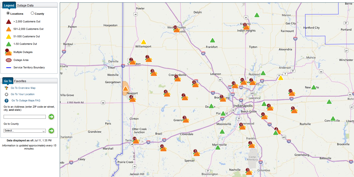 Duke Energy Power Outage Map Indiana – Map VectorCampus Map