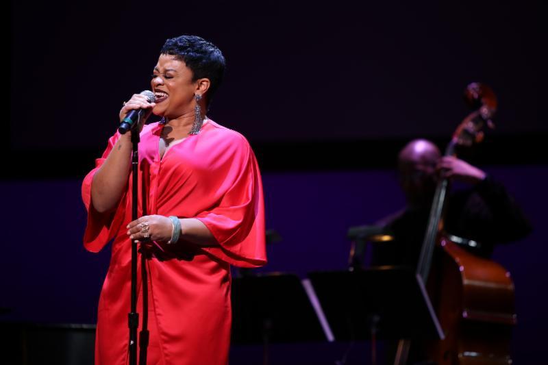 Laurin Talese performing at the Sarah Vaughan International Vocal Competition