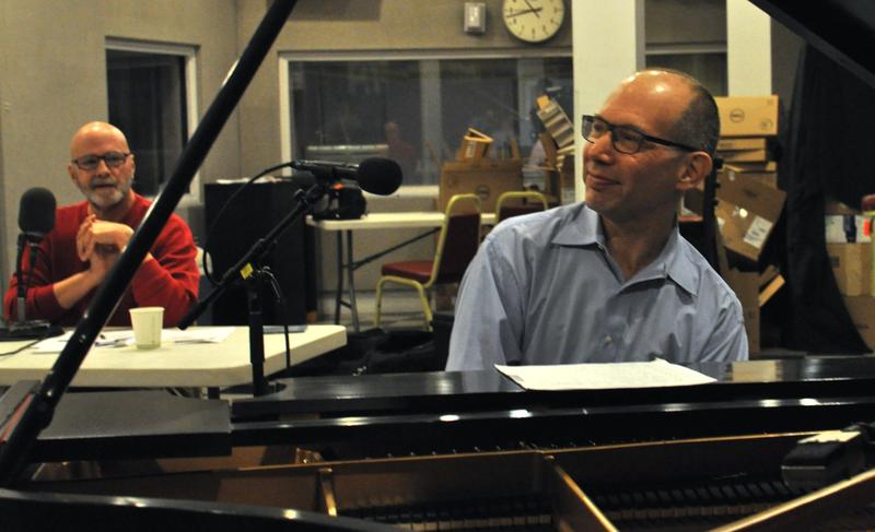 Pianist Ted Rosenthal performing holiday favorites in our studio, with Gary Walker looking on, Dec. 5, 2013
