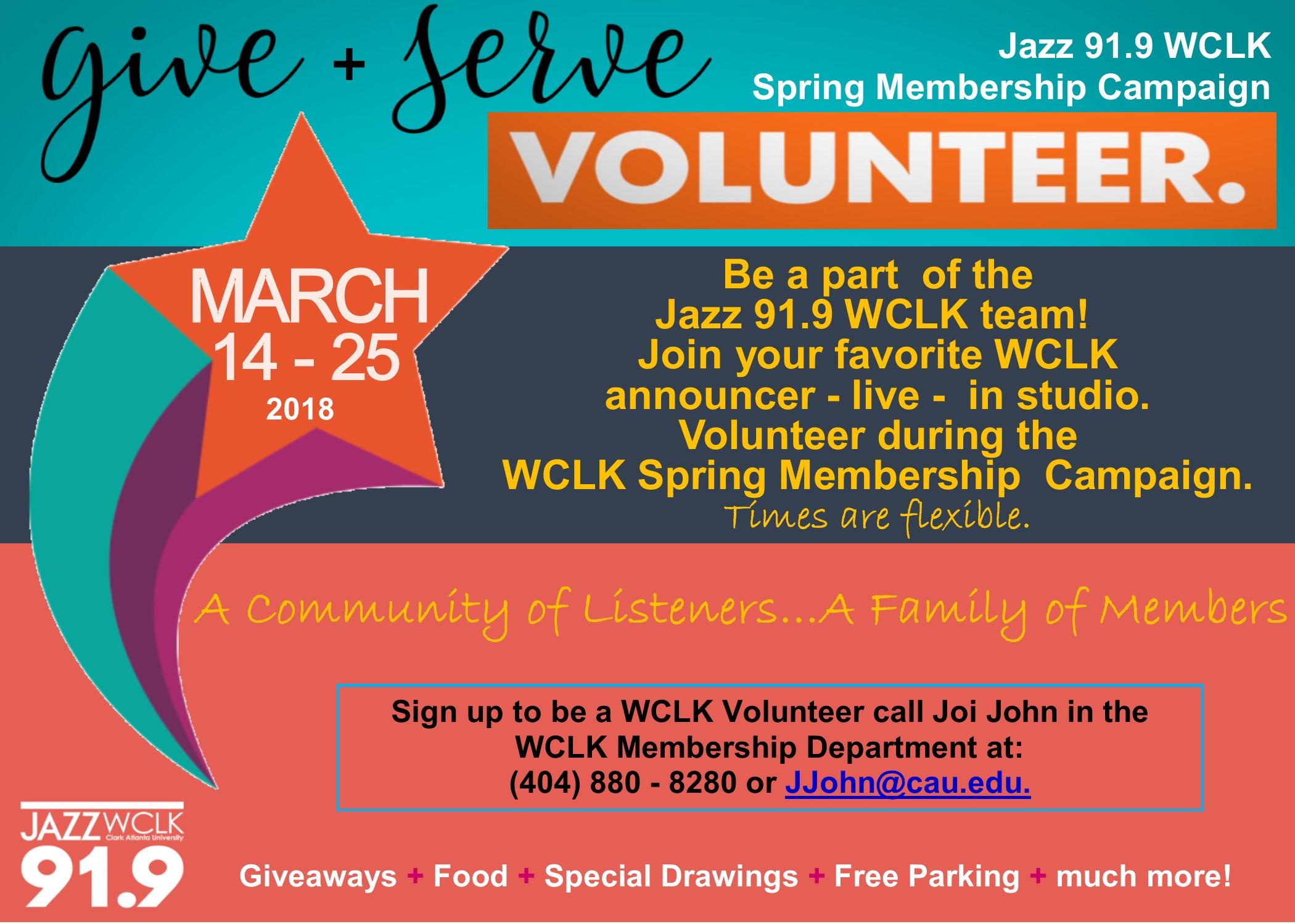 March 14 25 WCLK Needs Your Volunteer Help During Our Spring