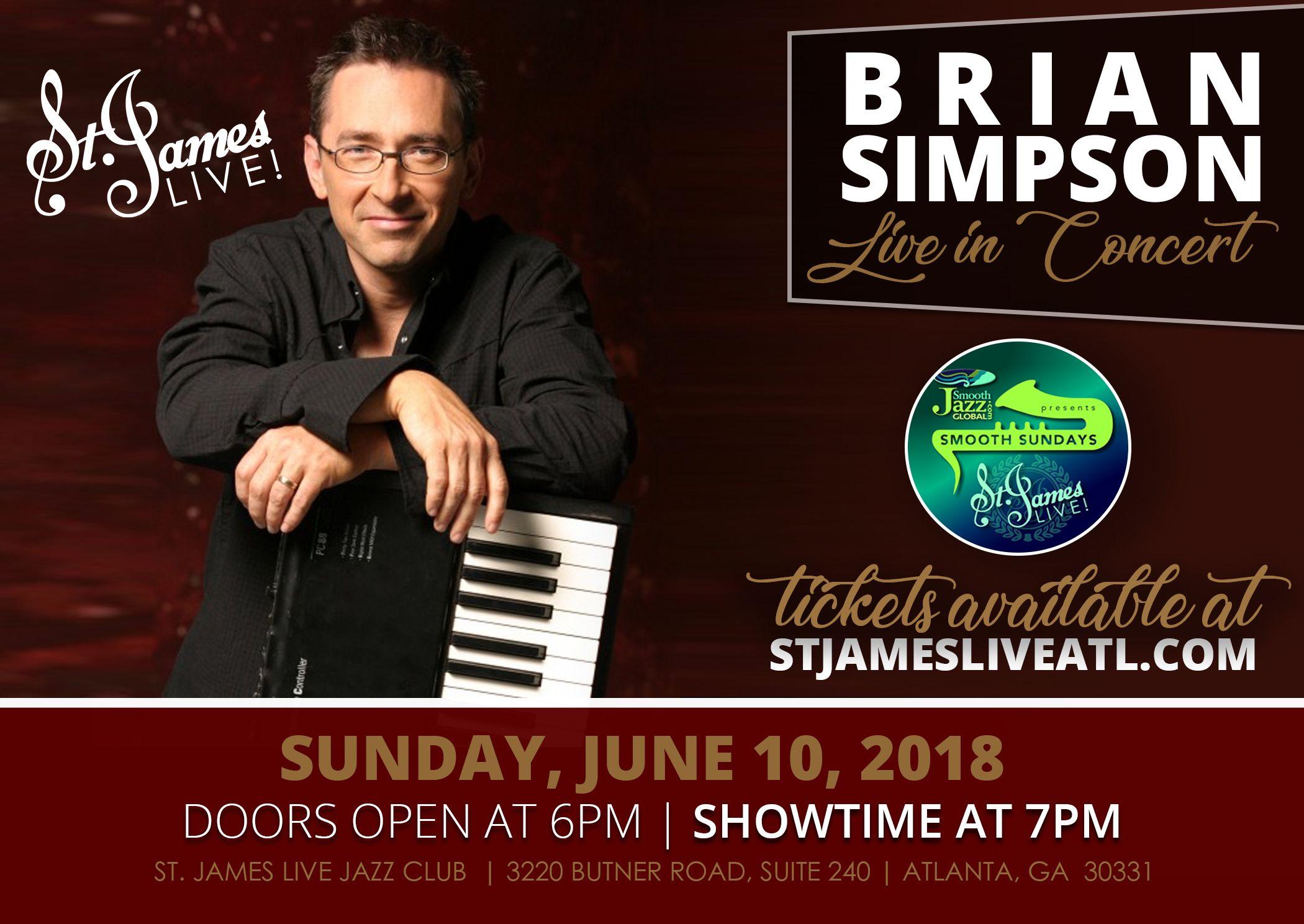 June 10 St. James Live Presents Brian Simpson WCLK