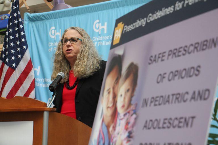 Acting Secretary of Health and Physician General Dr. Rachel Levine announces new safety guidelines for prescribing opioids to children. 