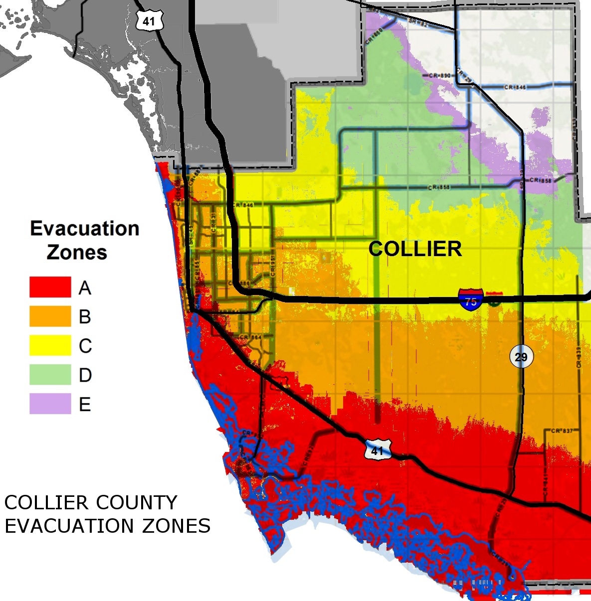 Collier Evac Map 