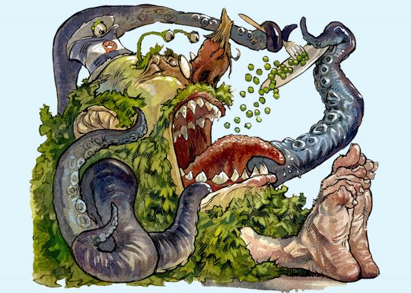 From 'The Monster Who Ate My Peas' by Danny Schnitzlein. Illustration by Matt Faulkner.