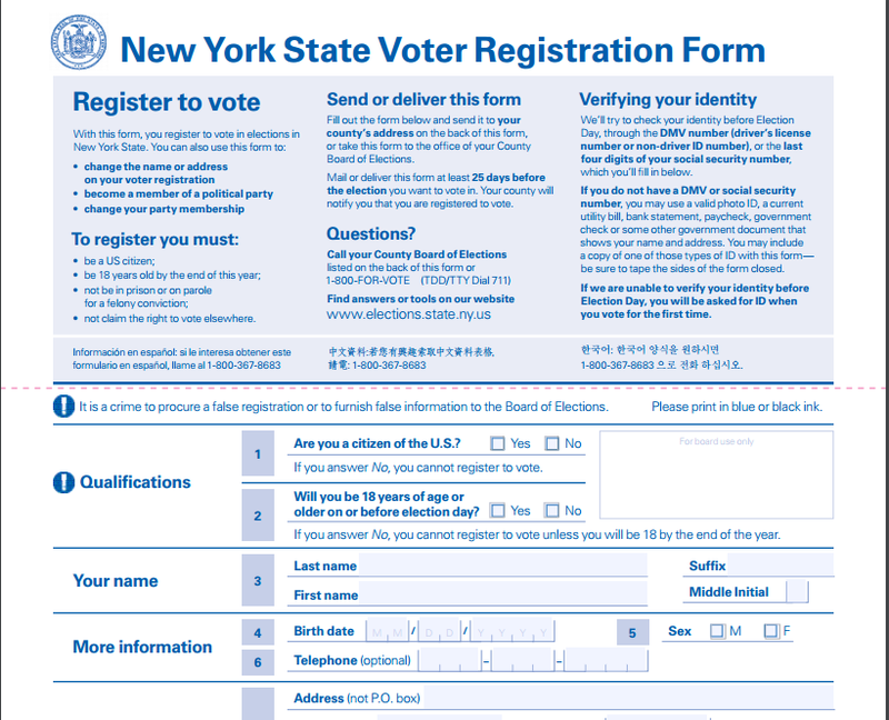 printable voter registration form new york 2019