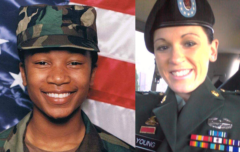 Army veterans Ericka Carter and Loghan Young.