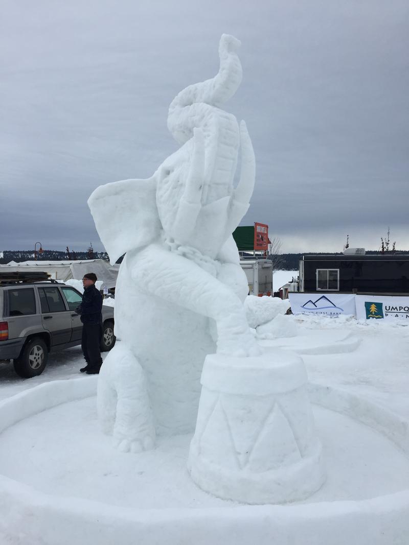 rich browns circus elephant is 14-feet tall.