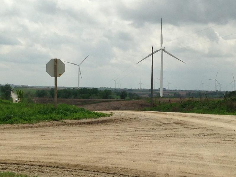 Wind turbines in Adair County, Iowa. 