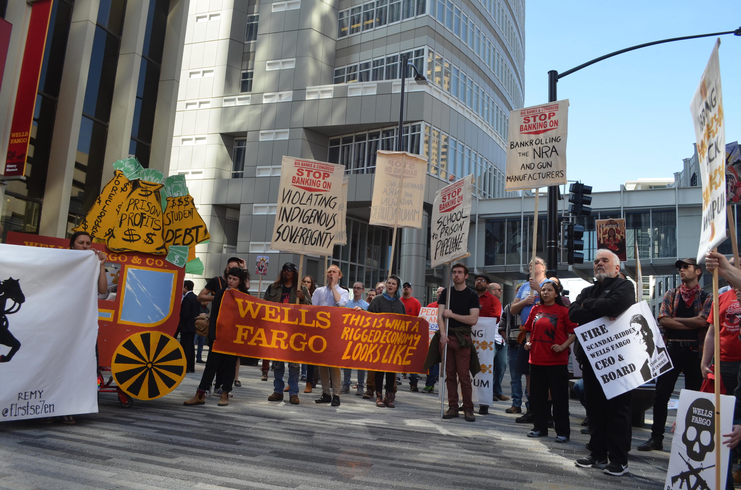 Protesters Target Wells Fargo Shareholder Meeting in Des Moines | Iowa ...