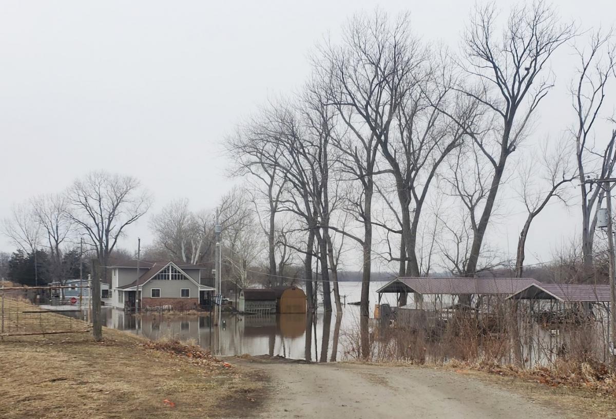 As Missouri River Continues To Rise, Elwood, Kansas, Prepares For The