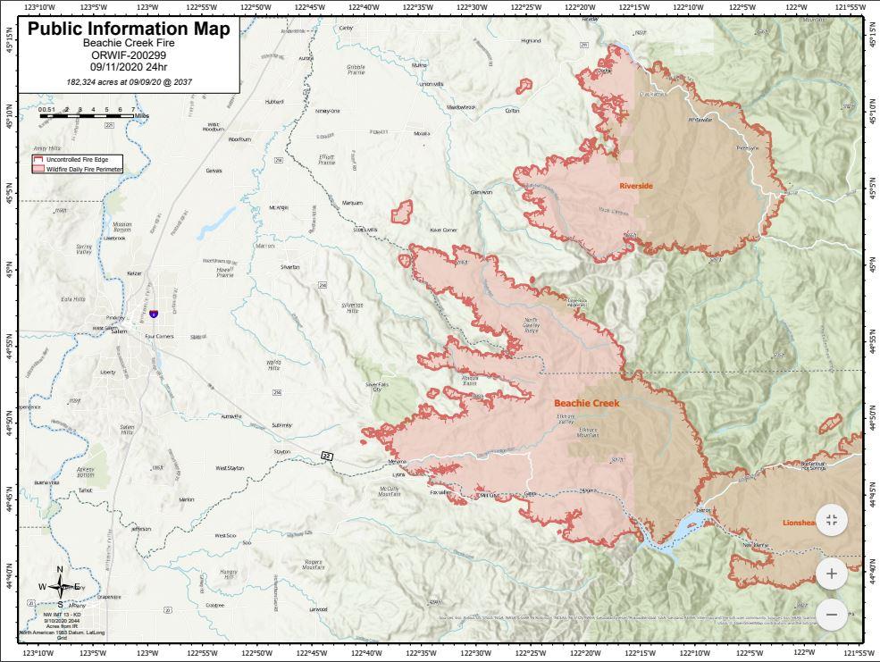 Beachie Creek Fire Update: Fire Size Reaches More Than 186,800 Acres | KLCC