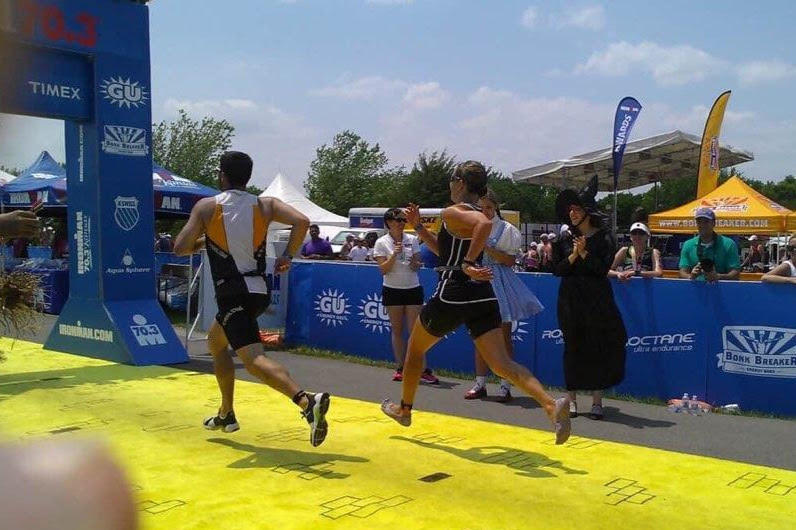 Amy Carrillo races to the finish line. (Photo submitted by Amy Carrillo)