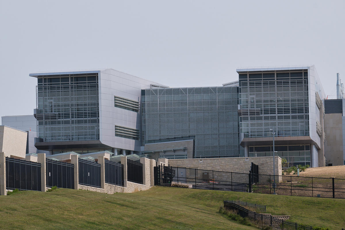 The National Bio and Agro-Defense Facility in Manhattan, Kansas is nearing completion. (Photo by Brian Grimmett, Kansas News Service)