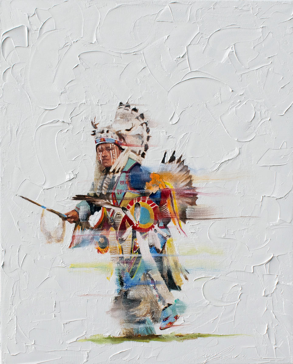 Details about   Contemporary Framed Canvas Painting of Native American Dancing Ward 95