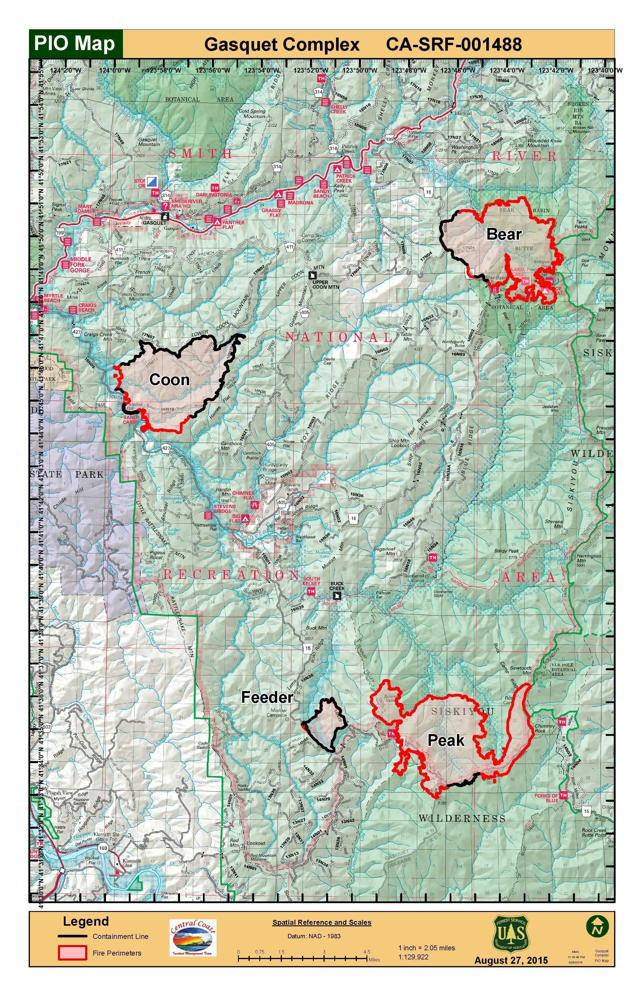 Weaverville Fire Quiets; Denny And Gasquet Fires Rage On 