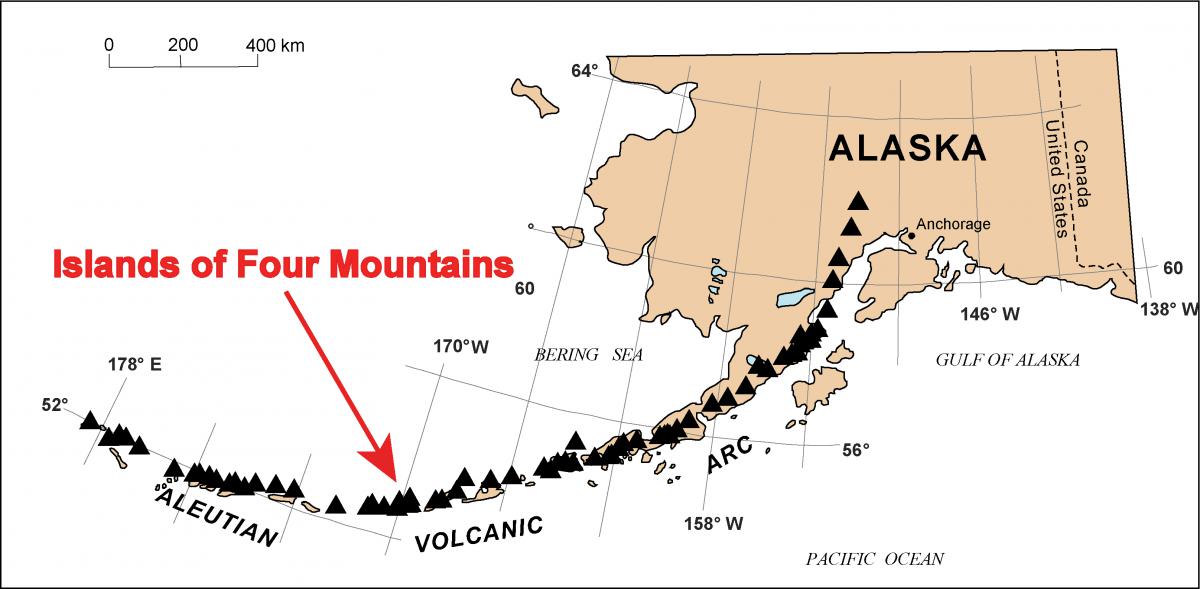 A String Of Aleutian Volcanoes Might Actually Be One Mega Volcano   Base Map Location 