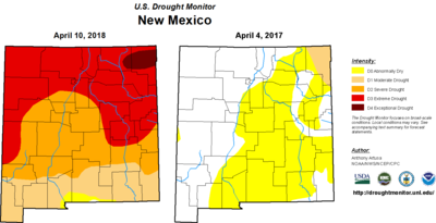 new mexico drought map Wildfire Season And Drought Pressure People Wildlife Kunm new mexico drought map