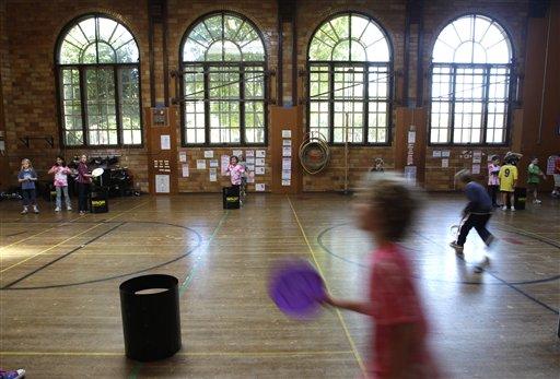 Students in a PE class at Salmon Bay K-8 School in Seattle. KUOW has learned that the Washington state schools office in Olympia has signed agreements to share non-public student data with media organizations.