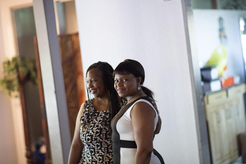 Bridgette Hempstead, left, and Charity Jokonya are breast cancer survivors who advocate for African Americans with the disease. They were photographed in Hempstead's home in Seattle on June 25, 2015. 