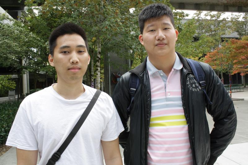 North Seattle College international students Max Putera and Jeffrey Tung.