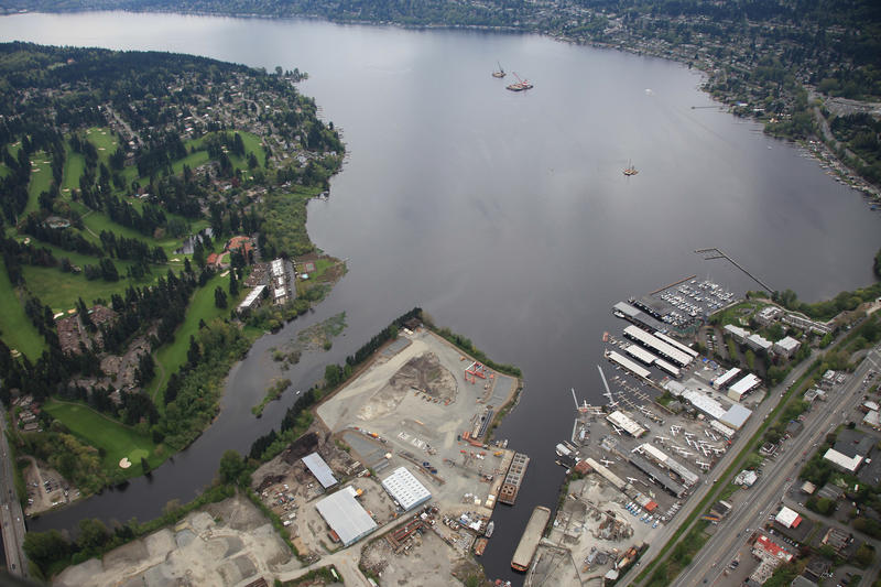 View of the construction site in Kenmore at the north end of Lake Washington, April 29, 2012.