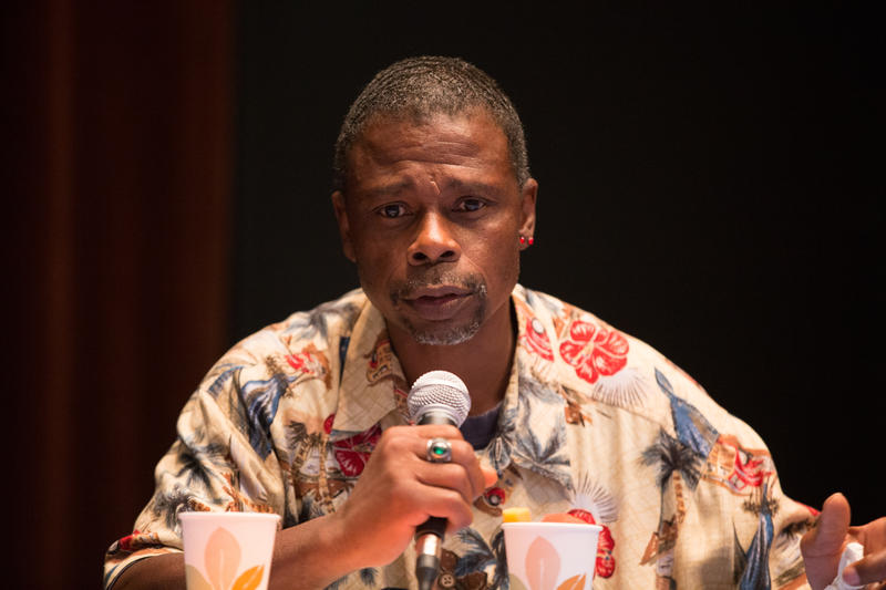 Donald Morehead talks about life as a homeless person in Seattle at an event from Seattle Public Library and KUOW on June 3, 2016.