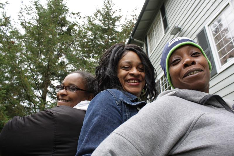 Michelle Dozier, Toya Thomas and Elimika James face eviction from the Renton Woods apartments. Residents of cities in South King County do not enjoy the same tenant protections that exist in many other parts of King County.