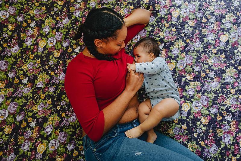Sharayah Lane and baby Ian nursing moms of color