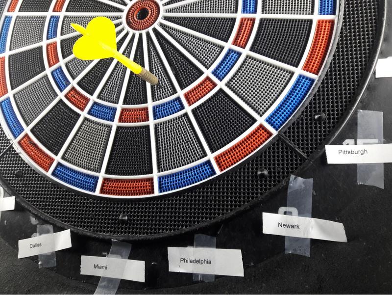 A dartboard we fixed up at Earl's On The Ave in Seattle's University District